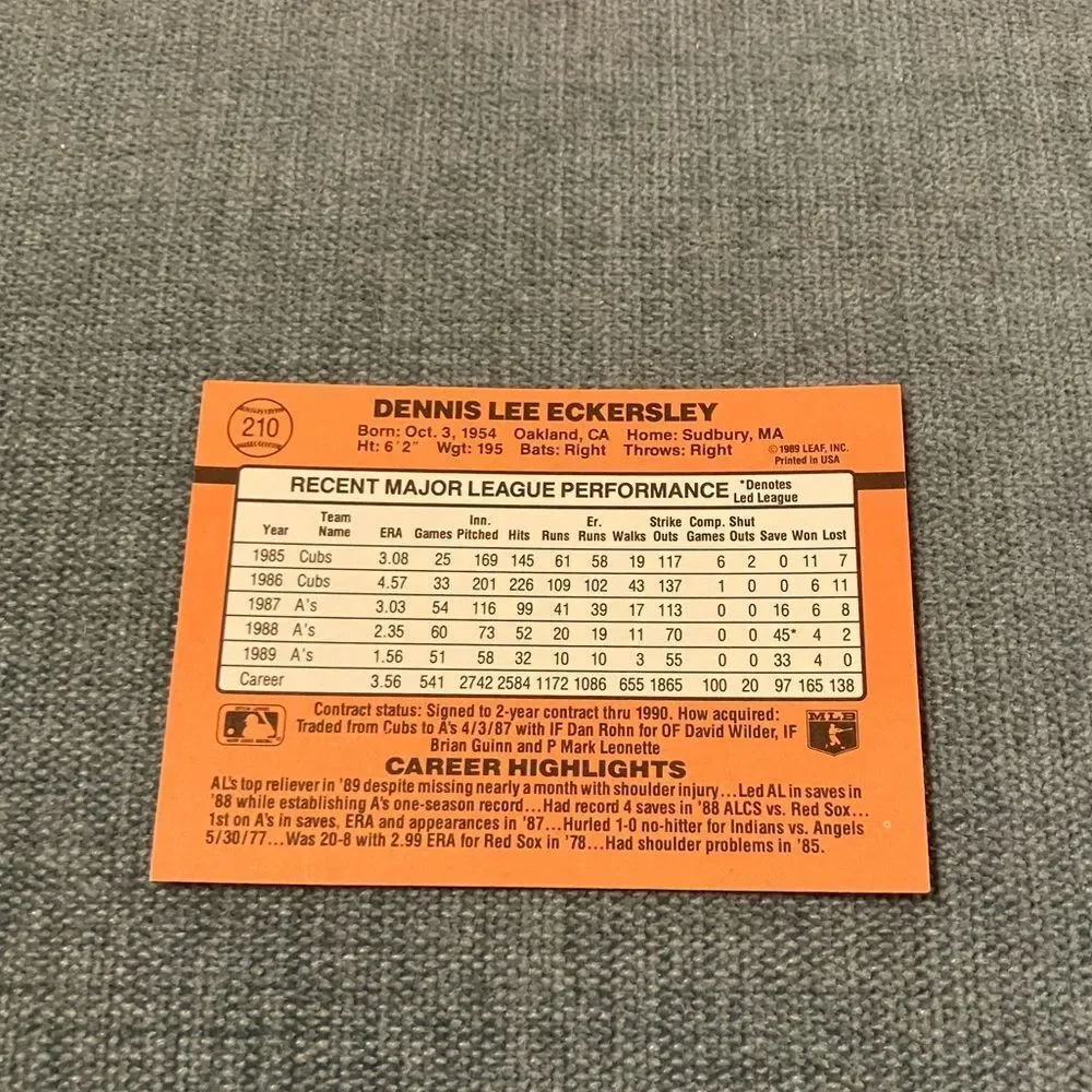 1990 Donruss Oakland A's Baseball Card Trading Card